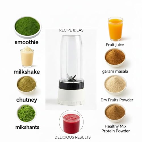 Image of 600ml Capcity Bullet jar Compactible with Juicer Sujata Mixer Grinder Models Powermatic, Supermix, Dynamix Stainless steel 6 Blade and 6 teeth couplar