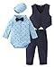 ZOEREA Baby Jungen Strampler Kleidung Set Hosen Fliege Anzug mit Hut Cute Jumpsuit Outfit Body