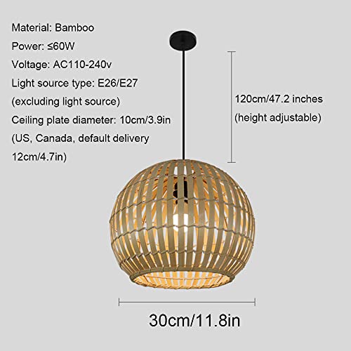 Lámpara colgante de bambú estilo farol vintage para iluminar techos rústicos 5
