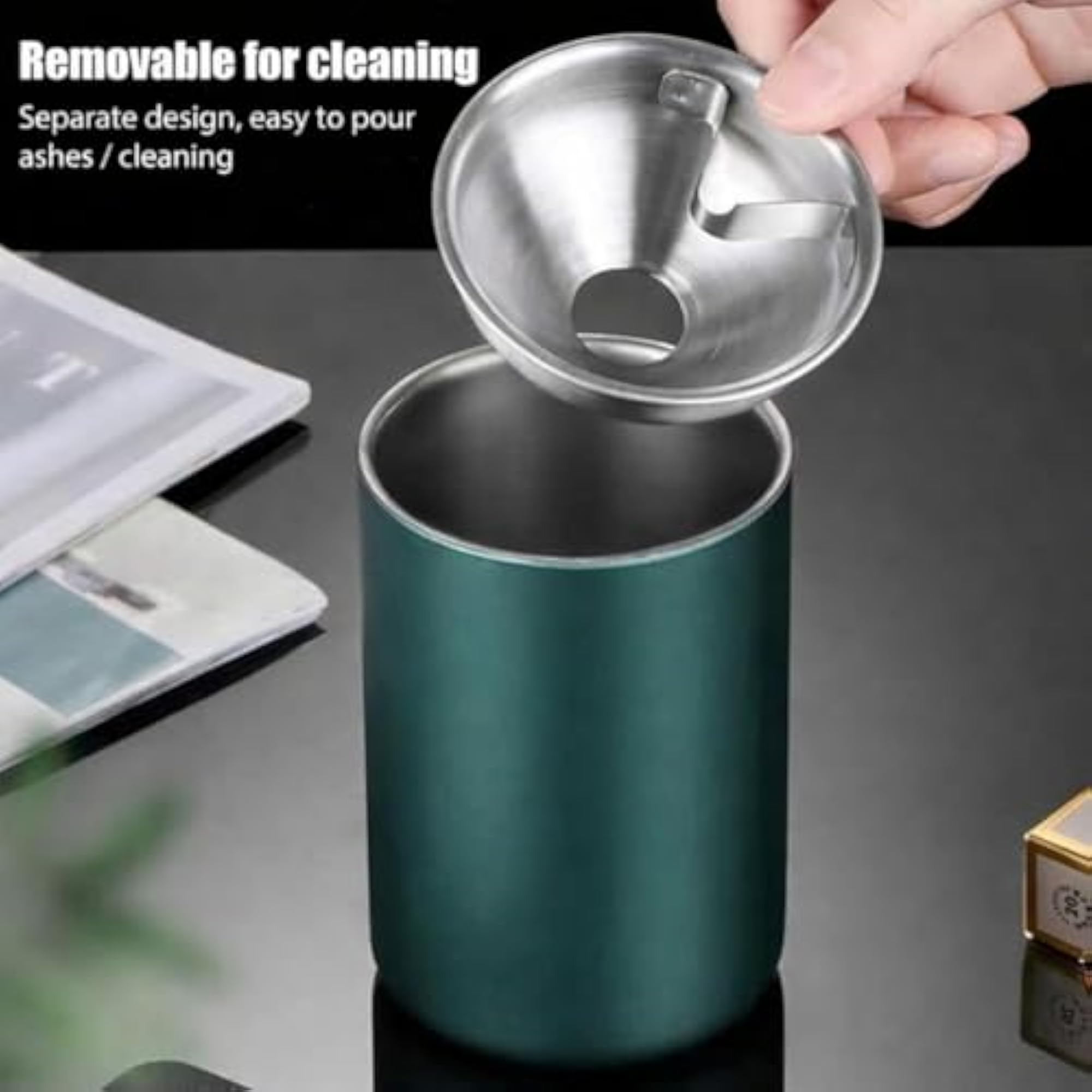Stainless Steel Car Ashtray with Lid
