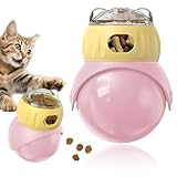 Veftsvy Búho Juguete Inteligente para Gatos, Pelota de Comida para Felinos, Juguete Interactivo para Estimulación Mental, Gatos Ocupados, Bola de golosinas para Mascotas (Rosa) (Pink)