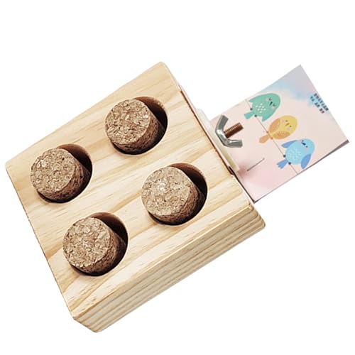 アクティブな鳥のための木材給餌ステーション多機能オウムは、ケージと鳥小屋のためにおもちゃを演奏する栄養を与えるオウムをインタラクティブに使用します