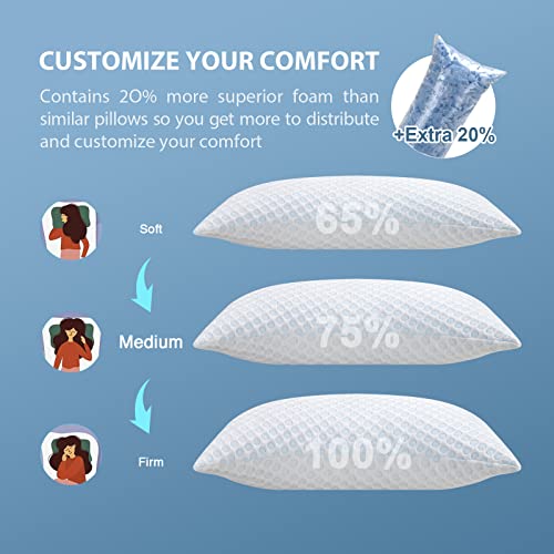 Elibaba Cooling Side Sleeper Pillows For Neck And Shoulder Pain Relief Sleeping - Adjustable Cooling Memory Foam Neck Pillow- Curved Bed Pillow With Extra Memory Foam-Queen Size #TOP3