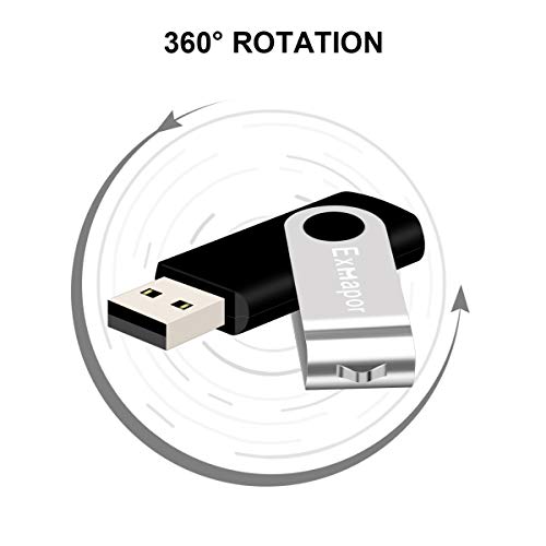 Exmapor 5 Pack Usb Flash Drive 32Gb Swivel Thumb Drives For Storage Usb Stick(Mixed Color: Black, Red, Green, Blue, White) #TOP1