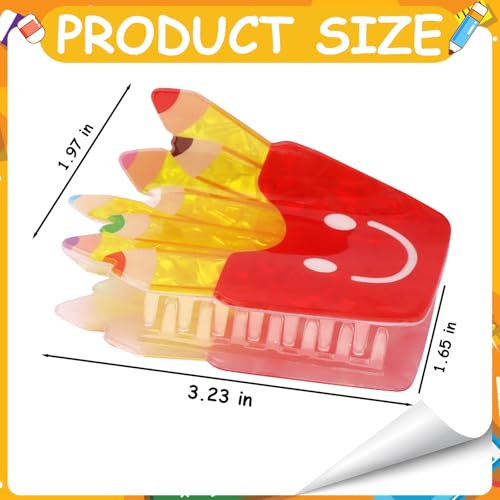 Set de 2 pinzas grandes para cabello en acrílico rojo y azul miniatura 3