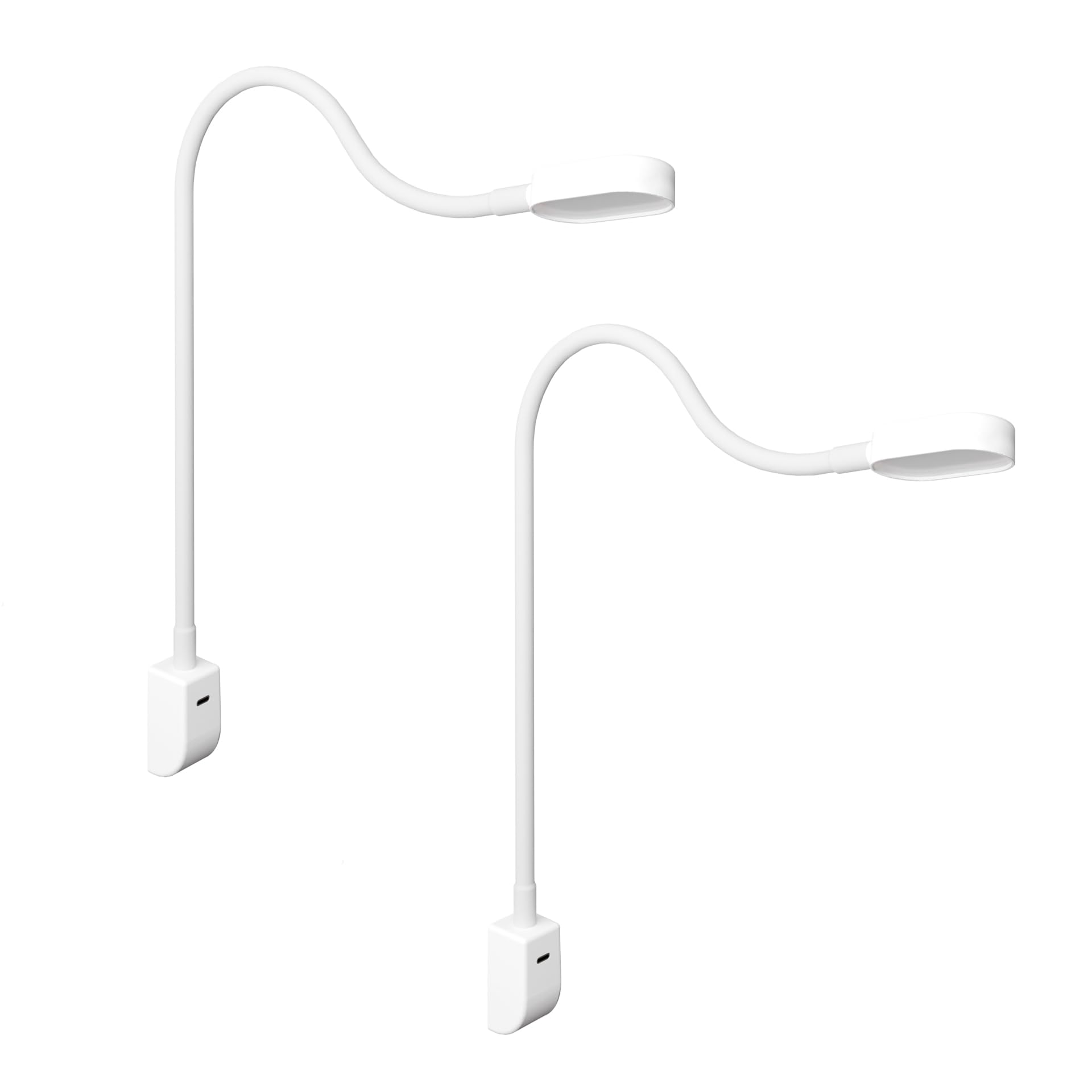 Lámpara de mesilla de noche/luz de lectura Kalb I Ilios LED con USB-C, montaje en pared y en ángulo, brazo flexible, regulable (Lote de 2 blanco)