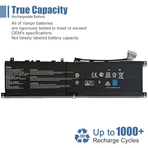 Image of BTY-M6M Laptop Battery Replacement for MSI Creator 15 A10SD A10SDT A10SE A10SET A10SEV A10SF A10SFT A10SGS 10TLT 10TM 10TMT 11UK 11UM 11UMT, WE76 11UK 11UM Series 4ICP8 /35 /142.