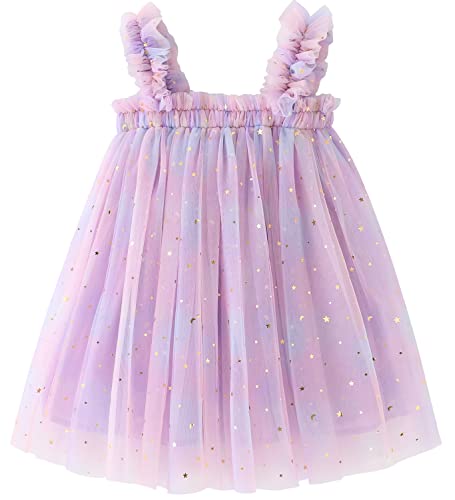 AGQT Baby Girls Tulle Tutu Dress Birthday Party Tulle Babydoll Dresses Size 6M-5T