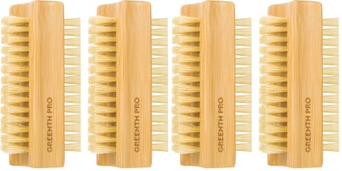 Image of GREENTH PRO Bamboo Nail Brush,2PCS Two-side Firm Nature Wooden Sisal Scrub Brush for Toes and Nails,Cleaning Nail Brush (Pack of 2)