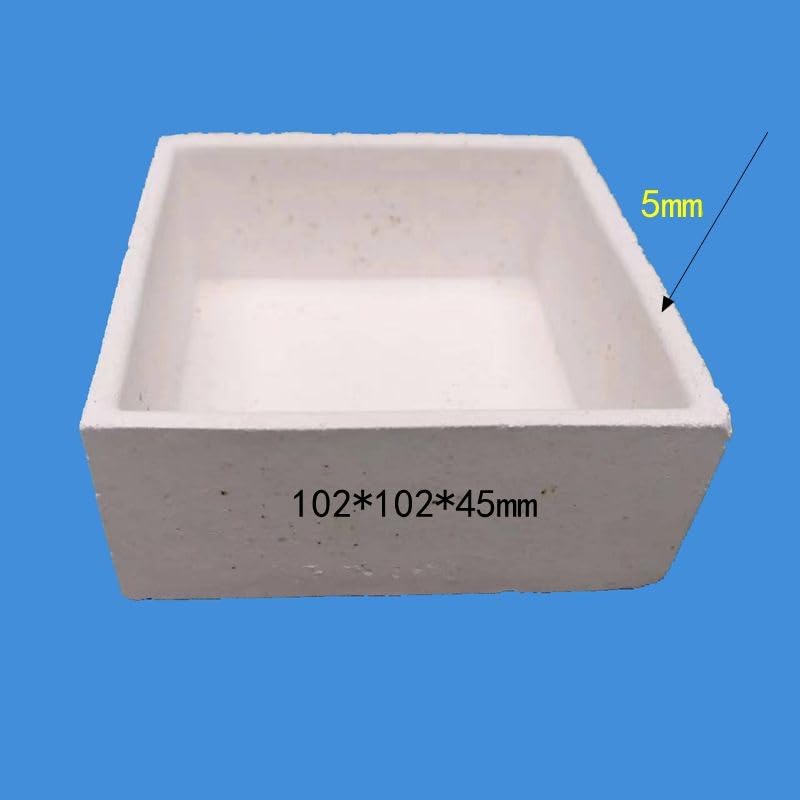 1pc High Temperature Resistant Mullite Corundum Crucible Saggar for Lithium Battery Powder Baking -Customizable(102 x 102 x 45 mm)