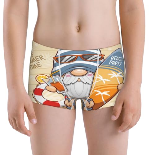 Boys' Cotton Boxer Brief Soft Underwear-Hello Summer Cute Gnome