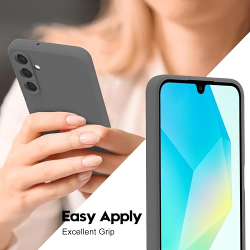 Image of DIZORO Microfiber Candy Case for Samsung M16 5g / F16 5gSmooth Touch Cushion Liquid Soft Silicone Gel Rubber Phone Cases Non-Slip Full Body Protective Shockproof Back Cover- Space Grey
