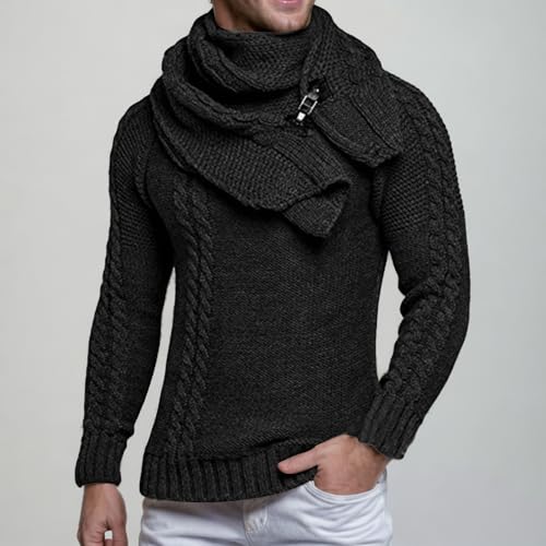 Mens Cable Knit Winter Warm Turtleneck Sweaters Casual Fashion Classic Pullover Long Sleeve Slim Fit Thick Sweater Top2