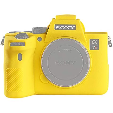 STSEETOP Camera Case for Sony A7RIV A7R4 - Protective Silicone DSLR Skin Cover, Detachable Cage, Shockproof, Dustproof (Yellow) Cover