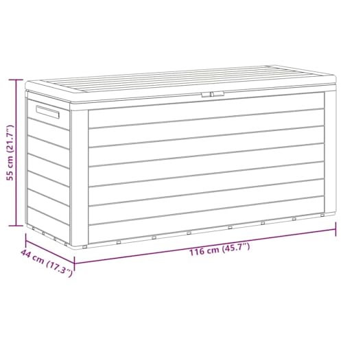 Coffre de rangement extérieur marron aux finitions soignées 78cm - 4