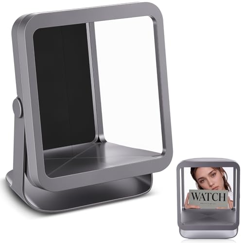 Novabright Black True Non-reversing Mirror Reflection True Image for Makeup Hair Styling Grooming & Facial Symmetry Desktop Vanity Essential 10 L x 7.5 W x 5.5 D