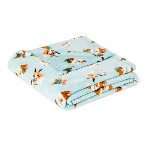 Amazon Basics Kids Fleece Blanket Ultra-Soft Lightweight Throw for Children Forest Friends 50 x 60 Inches