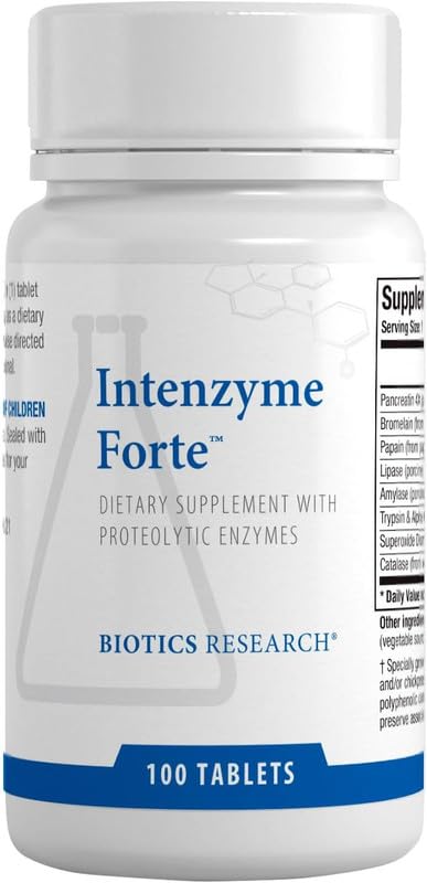 Evorina Biotics Research Intenzyme Forte™ Proteolytic Enzymes for Protein Digestion, Immune & Circulatory Support + KappArest™ Turmeric & Boswellia Antioxidant Joint Support – 100 Tabs + 180 Caps | High Strength Herbal Supplement | Clean Label Ayurvedic Wellness-image-16