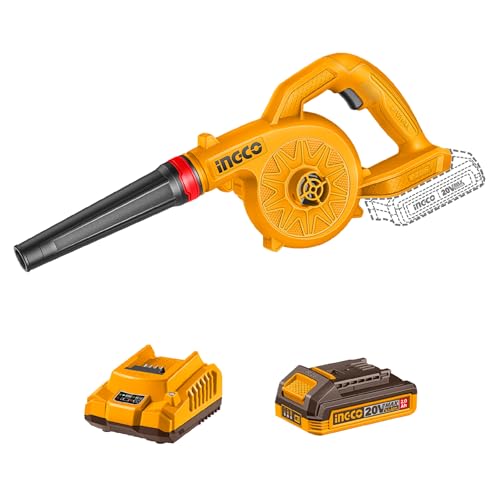Image of INGCO 20V Cordless Blower, 18000RPM, Max Air Volume 2.7m /min, with 1Pcs 2.0Ah Battery and 1Pcs Charger