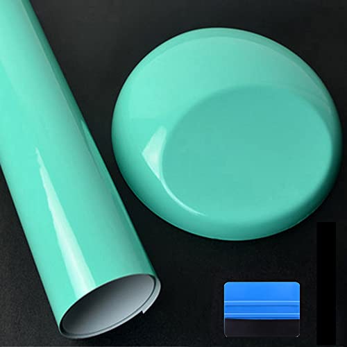 NewL High Gloss Lake Blue Vinyl Wrap Self Adhesive Air Release Bubble Outdoor Rated for Automotive Use (30cm x 150cm)