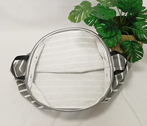 Huayee Xl Gray Laundry Basket,Cloth Hamper,Storage Bin Canvas Material Water-Proof Organization Basket For Toys Laundry Hamper (Gray Stripe) #TOP7