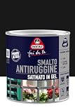 Boero Fai da Te, Smalto Antiruggine Satinato in Gel ad Alta Protezione Interno/Esterno, Pronto all’Uso, Non Cola, Per Ferro, Legno, Strutture Metalliche, Latta da 0,5L, Colore Nero