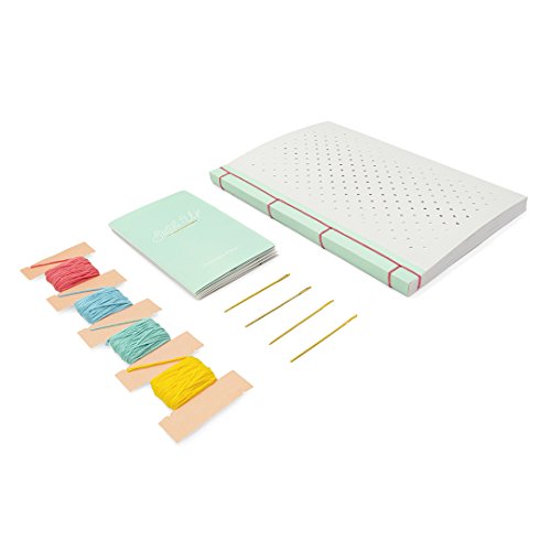 Luckies of London Cross Stitch Kit - Includes Cross Stitch Writing Journal, Cross Stitch Postcards, 4 Color Embroidery Threads And Needles