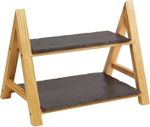 Westmark 2-stufige Naturschiefer-Etagère/Servier-Regal, Maße: 35,5 x 22 x...