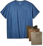 Fruit of the Loom Men's Pocket Crew Neck T-Shirt - Large - Assorted Earth Tones (Pack of 4)