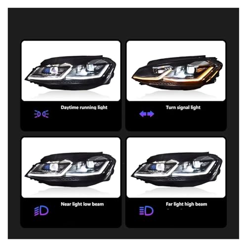 Phares LED pour Golf 7 MK7 clignotant dynamique DRL 2013-2017 ensemble avant - 3