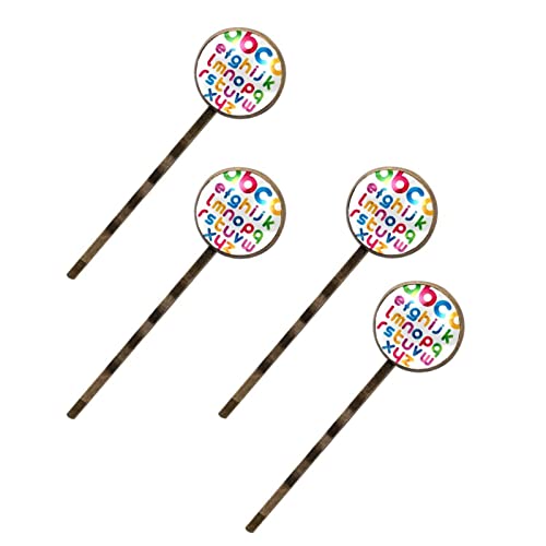 Épingles à cheveux colorées 3D lot de 4 barrettes alphabet tendance pour femme