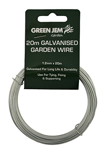 Green Jem - Alambre de jardín galvanizado, color plateado