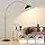 ???????? ???????? Arc Floor Lamp for Living Room with Remote, Black Standing Lamp with LED Bulb, Stepless Dimmable Industrial Floor Lamp Over Couch, Modern Tall Reading Lamp for Bedroom Office, 3CCT