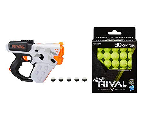 A.T. Products Corp. Nerf Rival Heracles XIX-500 Camo Series Blaster with 5 Official Nerf Rival Rounds Bundle with Nerf Rival 30 Round Edge Series Official Refill Pack