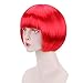 FREE BEAUTY Red Short Bob Cosplay Flapper Wig-Synthetic Costume Women's Natural Looking Halloween Party Christmas Bangs Wigs
