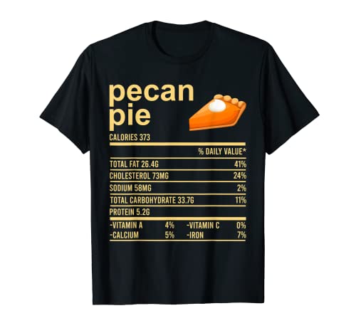 Funny Thanksgiving Apparel, Pecan Pie Valori nutrizionali Cibo Maglietta