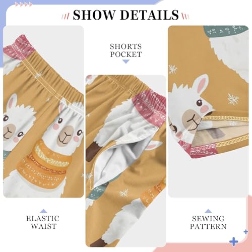 Alpaca Scarf Boys Pants Boys Athletic Pants Long Pant for Boywith Pockets Wide-Leg Size 6-14Y4