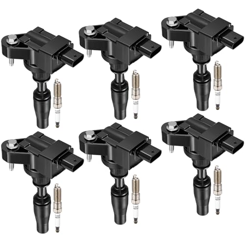 Image of BDFHYK 6 Ignition Coil Pack UF830 and 6 Iridium Spark Plug LNAR7AIX Compatible with Chevy 16-20 Camaro, 19-20 Blazer, Compatible with Cadillac 17-20 XT5 CT6 ATS CTS, 17-20 LaCrosse Coil for GN10889
