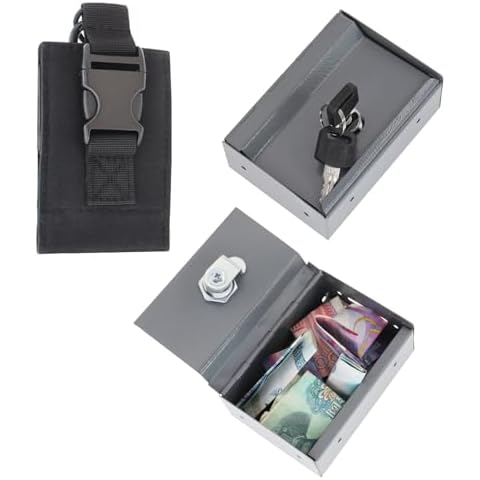 2PCS Metal Box for Gambler with Key Safe Gambling Lock Box Winner Bank Casino Money Lock Box with a Easy Carrying Pouch - Leave Keys Home and Go Home a Winner Cover
