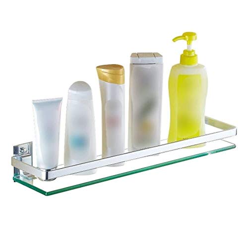 Preisvergleich Produktbild AINIYF Badezimmer Regal Edelstahl-Glas-Regal mit Handtuchhalter und Schienen gebürstet Hochleistungs-Rostfreie Wandhalterung Kein Bohren / 28~31.5 Zoll (Size : 80cm)