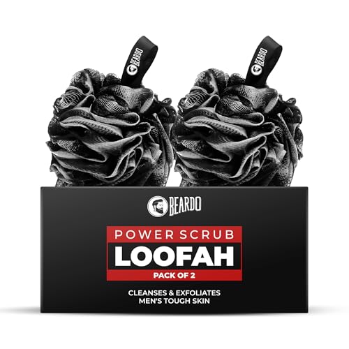Beardo Power Scrub Large Loofah for bathing for men | Loofah Scrubber Exfoliator removes dead skin & Controls Oil | High Lather Creation | Cleanses & Exfoliates |Pack of 2 | Suitable for all Skin types | Made for Men & Women