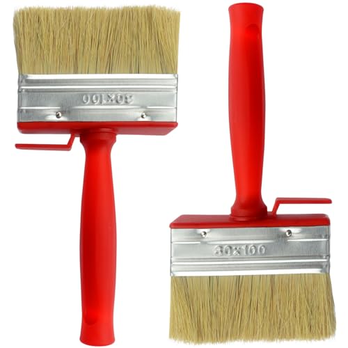 Roellgs 2 x 100mm Paint Brush for Fence, Floor, Wood, Suitable for All Types of Painting Work