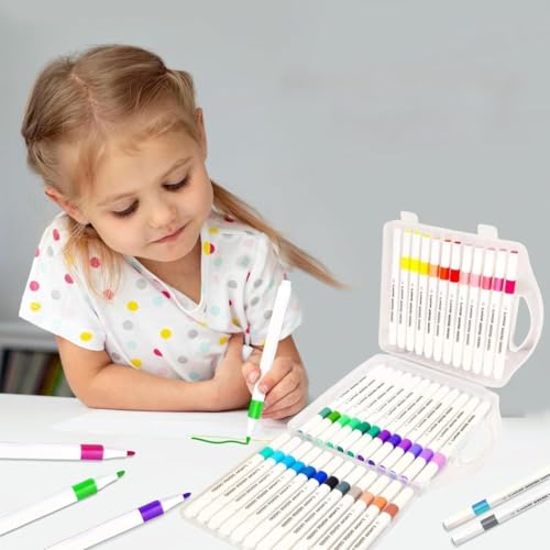 Image of FAMOUS QUALITY New Acrylic Paint Markers Set of 36 Vibrant Colors, Permanent Water-Based Marker Pens for Rock Painting, DIY Crafts, Canvas (36)