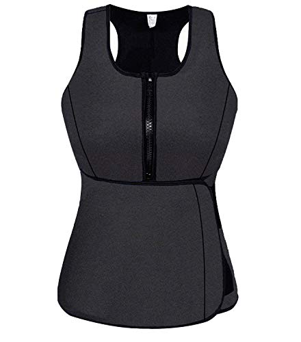 SlimmKISS Sauna Sweat Vest, Neoprene Waist Trainer Slimming Vest for Women Weight Loss with Adjustable Waist Shaper Belt