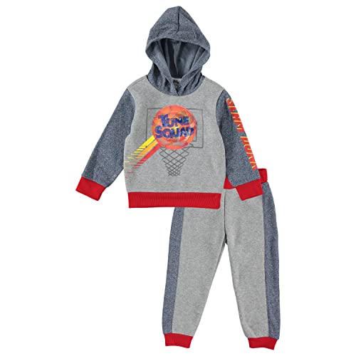 space jam Boys’ Fleece Hooded Sweatshirt and Jogger Sweatpants - Boys Sweatshirt with Tune Squad Hologram