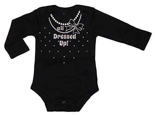 Topsville, Inc. Assorted Party, Tuxedo Boys & Girls Happy New Year Bodysuit Dress Up Outfit (Newborn, Silver Glitter All Dressed Up!)