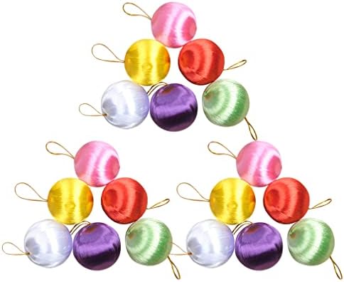 PRETYZOOM 30pcs Satin Balls Christmas Ball Ornaments Multicolored Christmas Tree Hanging Ball Xmas Holiday Party Decorations Random Color