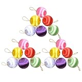 PRETYZOOM 30pcs Satin Balls Christmas Ball Ornaments Multicolored Christmas Tree Hanging Ball Xmas H