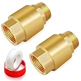 Boltigen 2Pcs 3/4in NPT Spring Check Valve, Brass Non Return One Way Check Valve, Vertical Inline Water Backflow Preventer for Well, Pump, Tank (3/4' Female * 3/4'' Male)