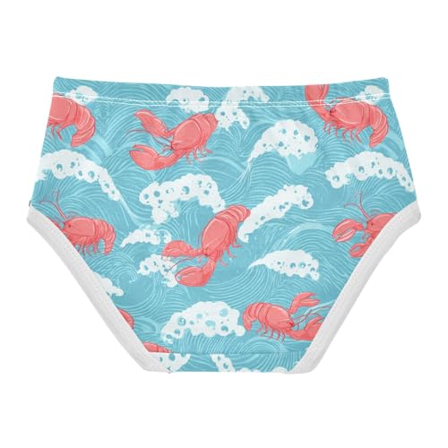 Wusikd Crabs Ocean Girls' Underwear Cotton Waves Girls Briefs Soft Toddler Underwear 2T2